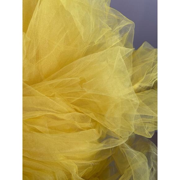 Bronx and Banco Anna One Shoulder Tiered Tulle Yellow Sheer Maxi Gown Size XS - Picture 13 of 16